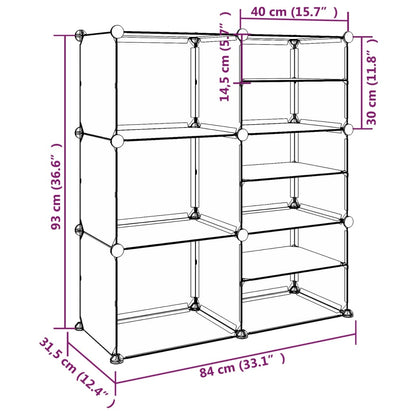 Schuhregal Transparent 84x31,5x93 cm PP