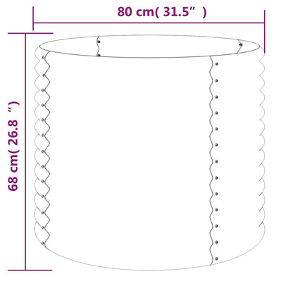 Pflanzkübel Pulverbeschichteter Stahl 80x80x68 cm Braun