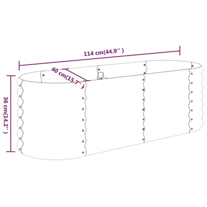 Hochbeet Pulverbeschichteter Stahl 114x40x36 cm Grau