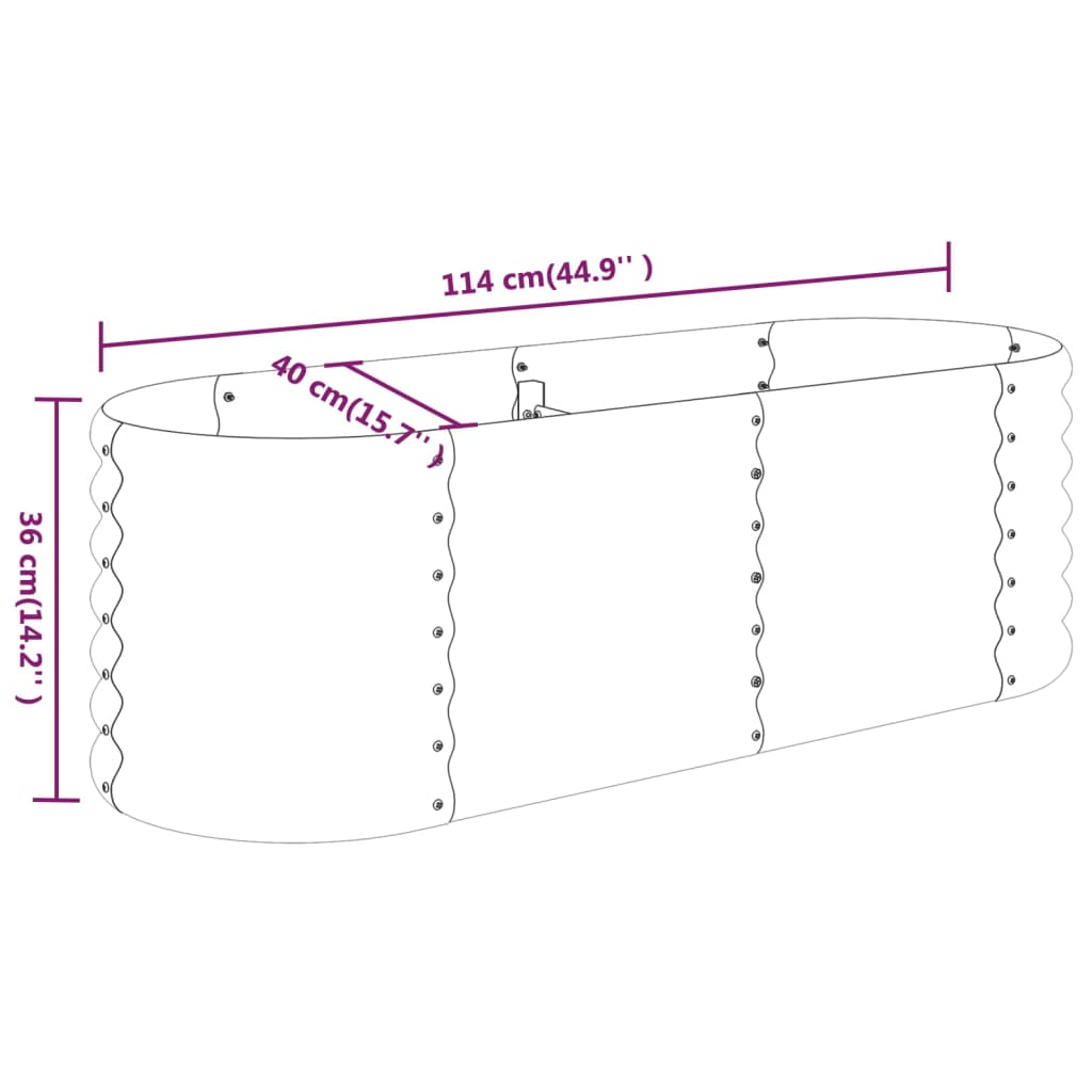 Hochbeet Pulverbeschichteter Stahl 114x40x36 cm Anthrazit