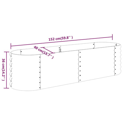 Hochbeet Pulverbeschichteter Stahl 152x40x36 cm Grau