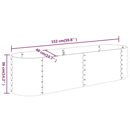 Hochbeet Pulverbeschichteter Stahl 152x40x36 cm Anthrazit