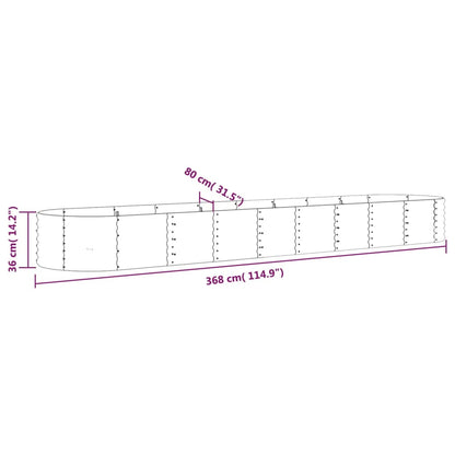 Hochbeet Pulverbeschichteter Stahl 368x80x36 cm Braun