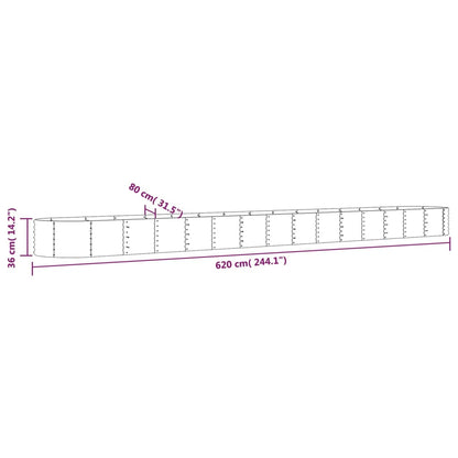 Hochbeet Pulverbeschichteter Stahl 620x80x36 cm Braun