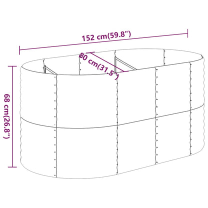 Hochbeet Pulverbeschichteter Stahl 152x80x68 cm Braun