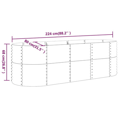 Hochbeet Pulverbeschichteter Stahl 224x80x68 cm Anthrazit