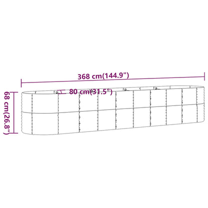 Hochbeet Pulverbeschichteter Stahl 368x80x68 cm Grau