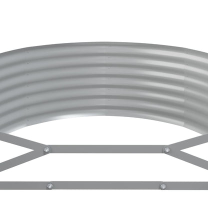 Hochbeet Pulverbeschichteter Stahl 507x100x36 cm Silbern