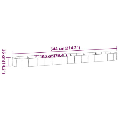 Hochbeet Pulverbeschichteter Stahl 544x100x36 cm Braun