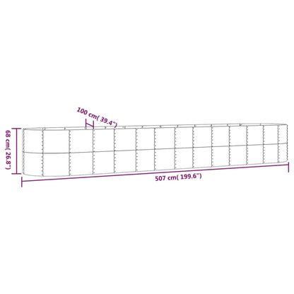 Hochbeet Pulverbeschichteter Stahl 507x100x68 cm Grau