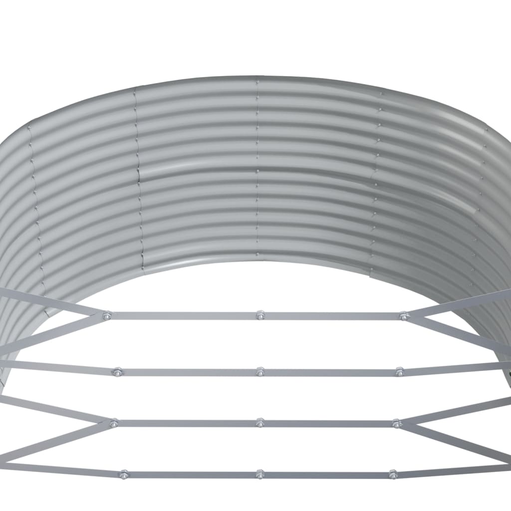 Hochbeet Grau 447x140x68 cm Pulverbeschichteter Stahl