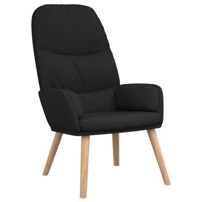 Relaxsessel mit Hocker Schwarz Stoff