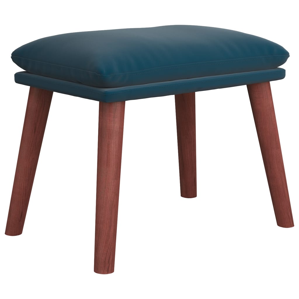 Relaxsessel mit Hocker Blau Samt