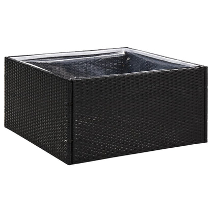 Pflanzkübel Schwarz 80x80x40 cm Poly Rattan