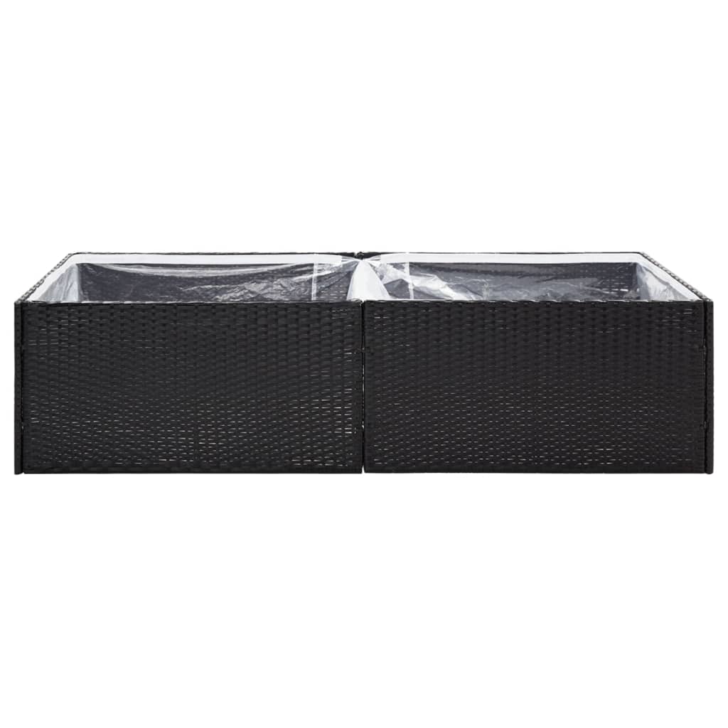 Pflanzkübel Schwarz 157x80x40 cm Poly Rattan