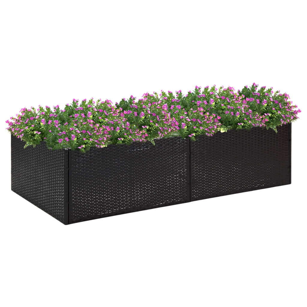 Pflanzkübel Schwarz 157x80x40 cm Poly Rattan