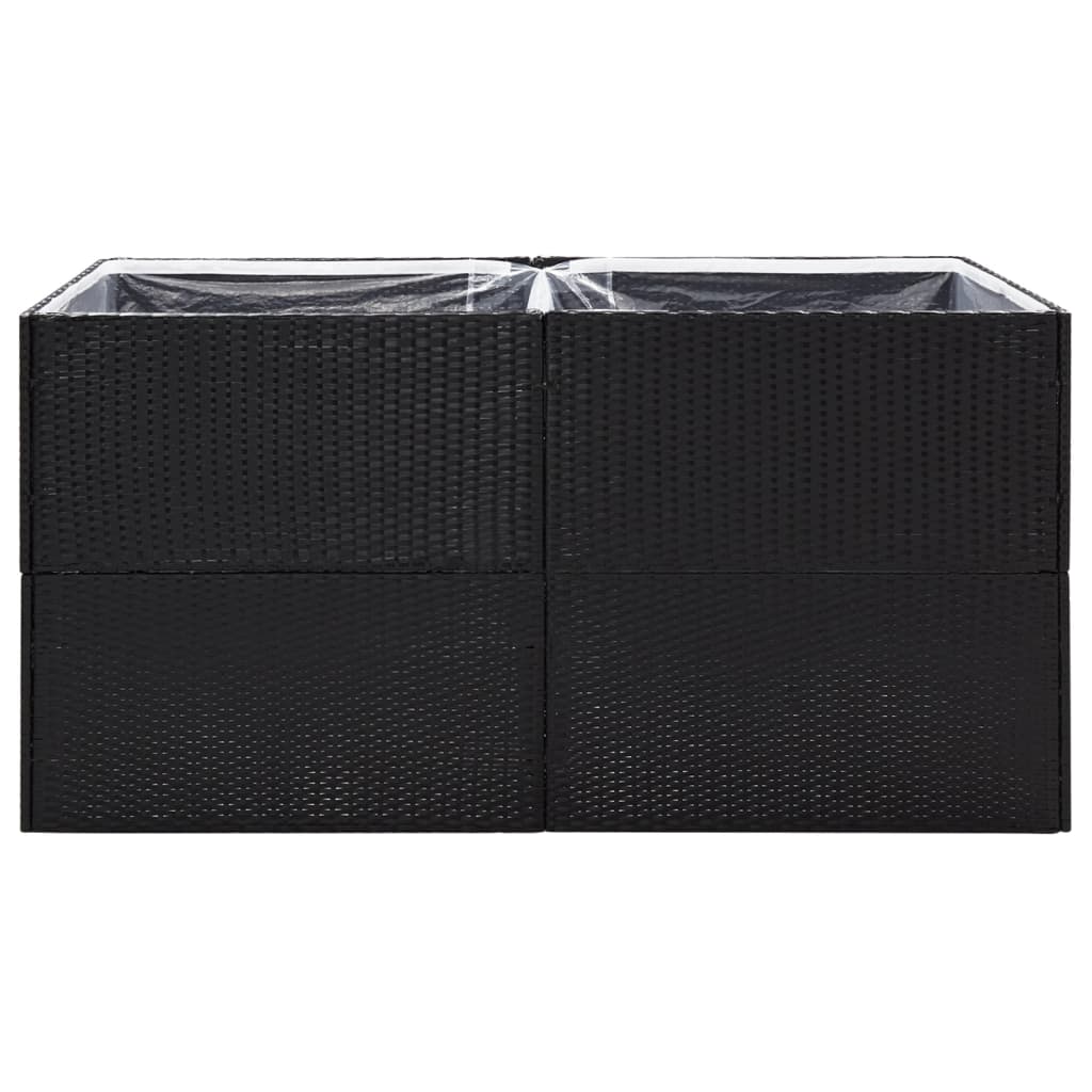 Pflanzkübel Schwarz 157x80x80 cm Poly Rattan