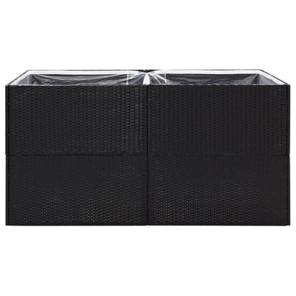 Pflanzkübel Schwarz 157x80x80 cm Poly Rattan