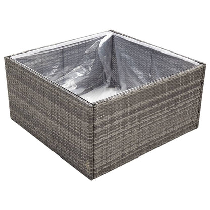 Pflanzkübel Grau 80x80x40 cm Poly Rattan