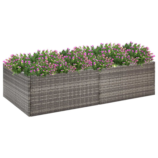 Pflanzkübel Grau 157x80x40 cm Poly Rattan