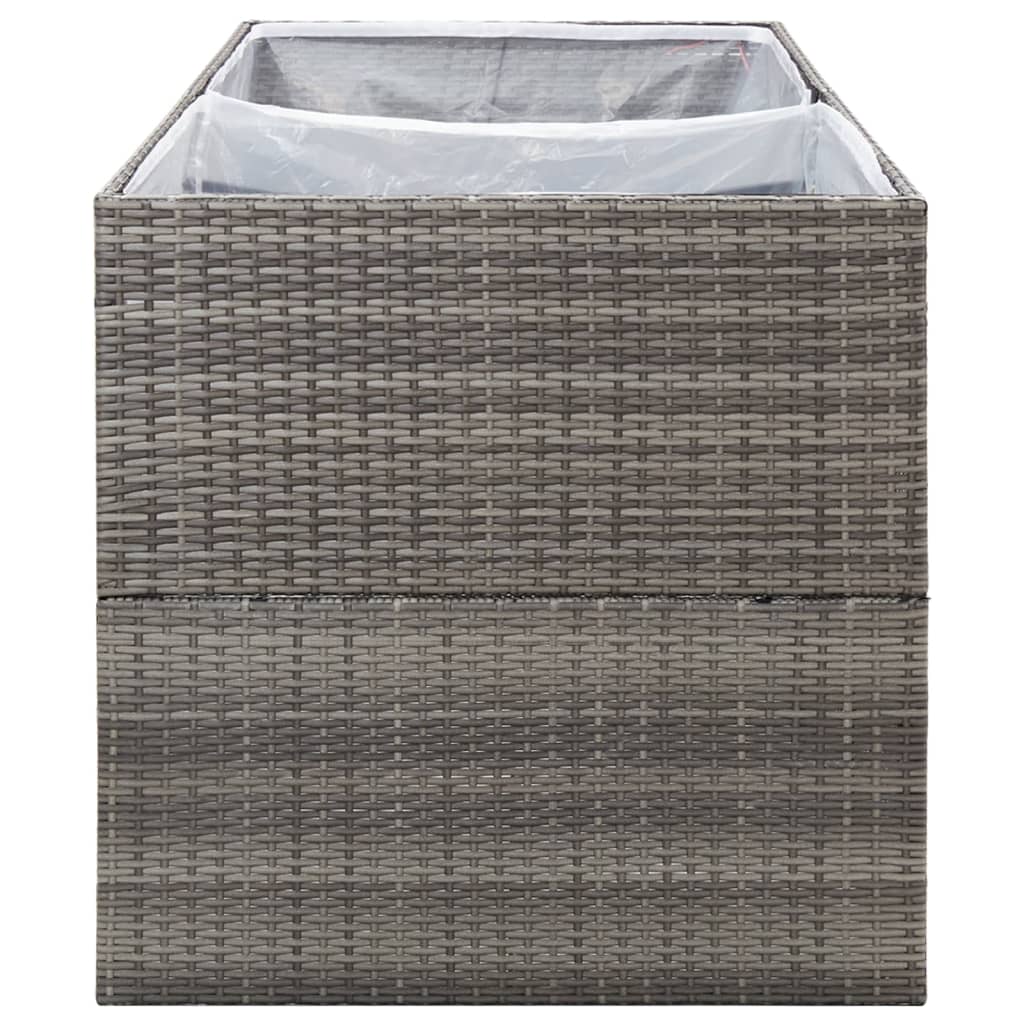 Pflanzkübel Grau 157x80x80 cm Poly Rattan