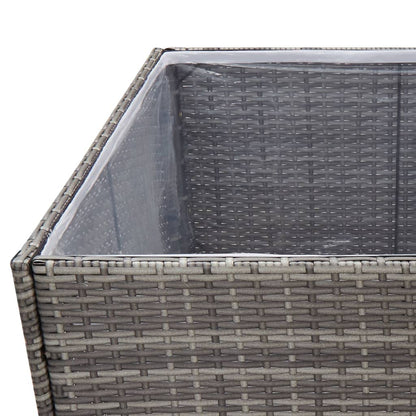 Pflanzkübel Grau 157x80x80 cm Poly Rattan