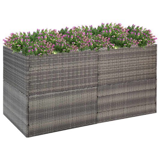 Pflanzkübel Grau 157x80x80 cm Poly Rattan