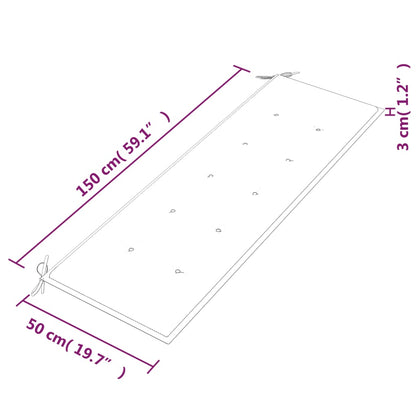 Batavia-Bank mit Schwarzem Kissen 150 cm Massivholz Teak