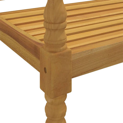 Batavia-Bank mit Hellblauem Kissen 150 cm Massivholz Teak