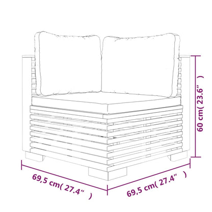 10-tlg. Garten-Lounge-Set mit Kissen Massivholz Teak