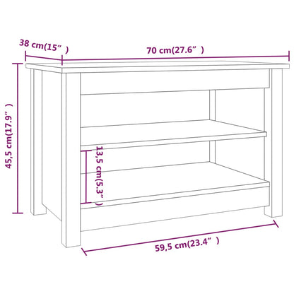 Schuhbank 70x38x45,5 cm Massivholz Kiefer