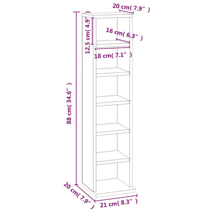 CD-Regal Grau Sonoma 21x20x88 cm Holzwerkstoff