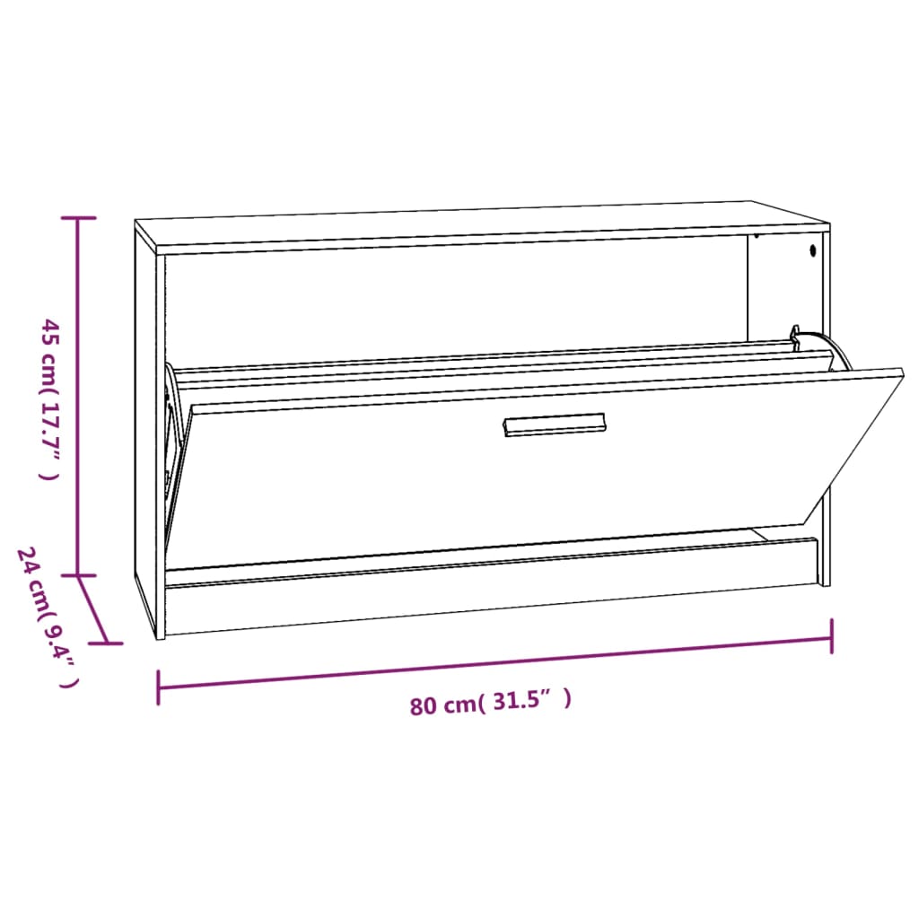 Schuhbank Schwarz 80x24x45 cm Holzwerkstoff