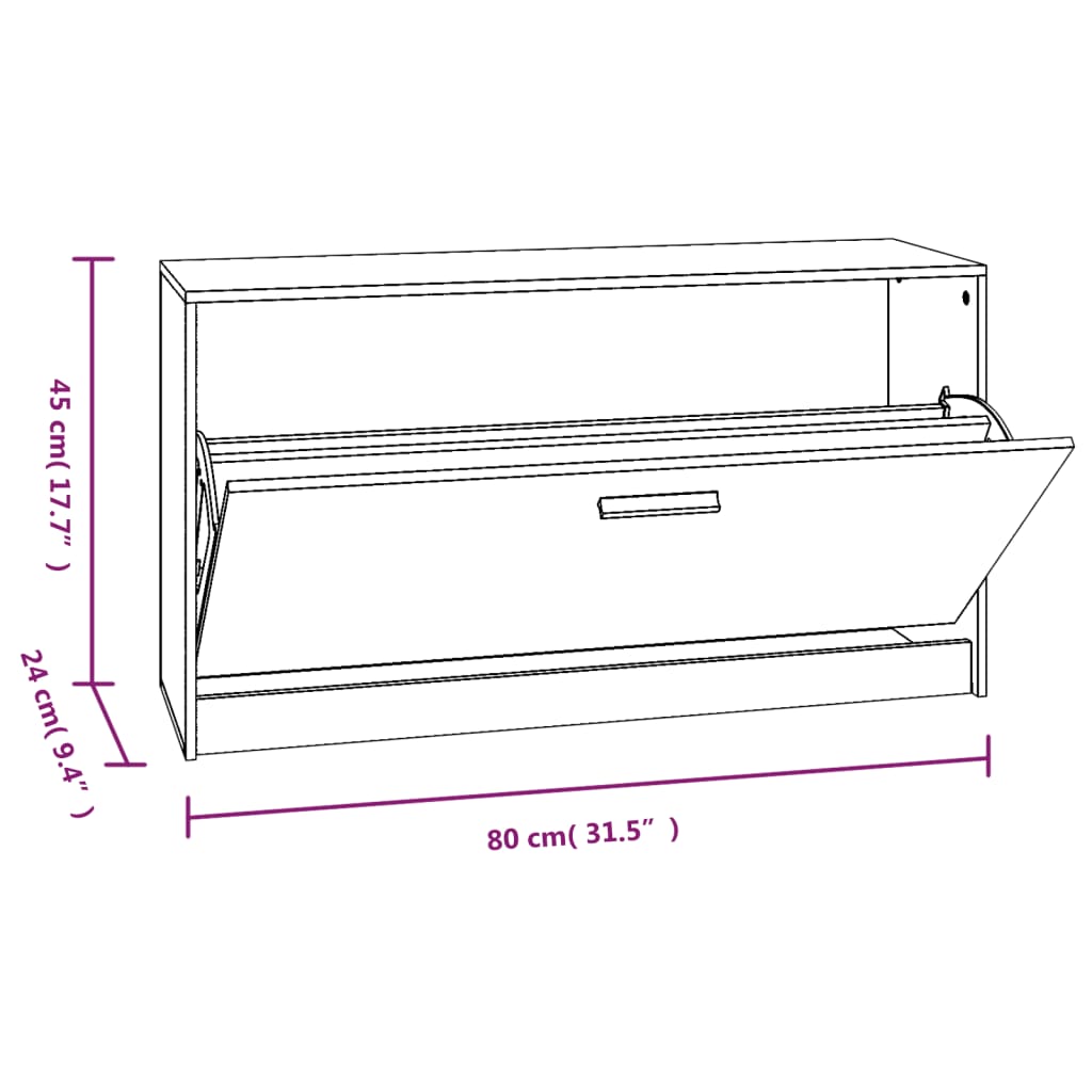 Schuhbank Hochglanz-Weiß 80x24x45 cm Holzwerkstoff