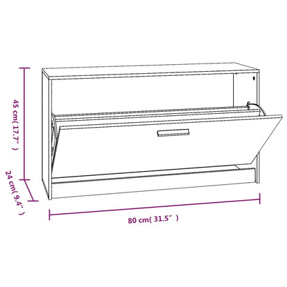 Schuhbank Hochglanz-Weiß 80x24x45 cm Holzwerkstoff