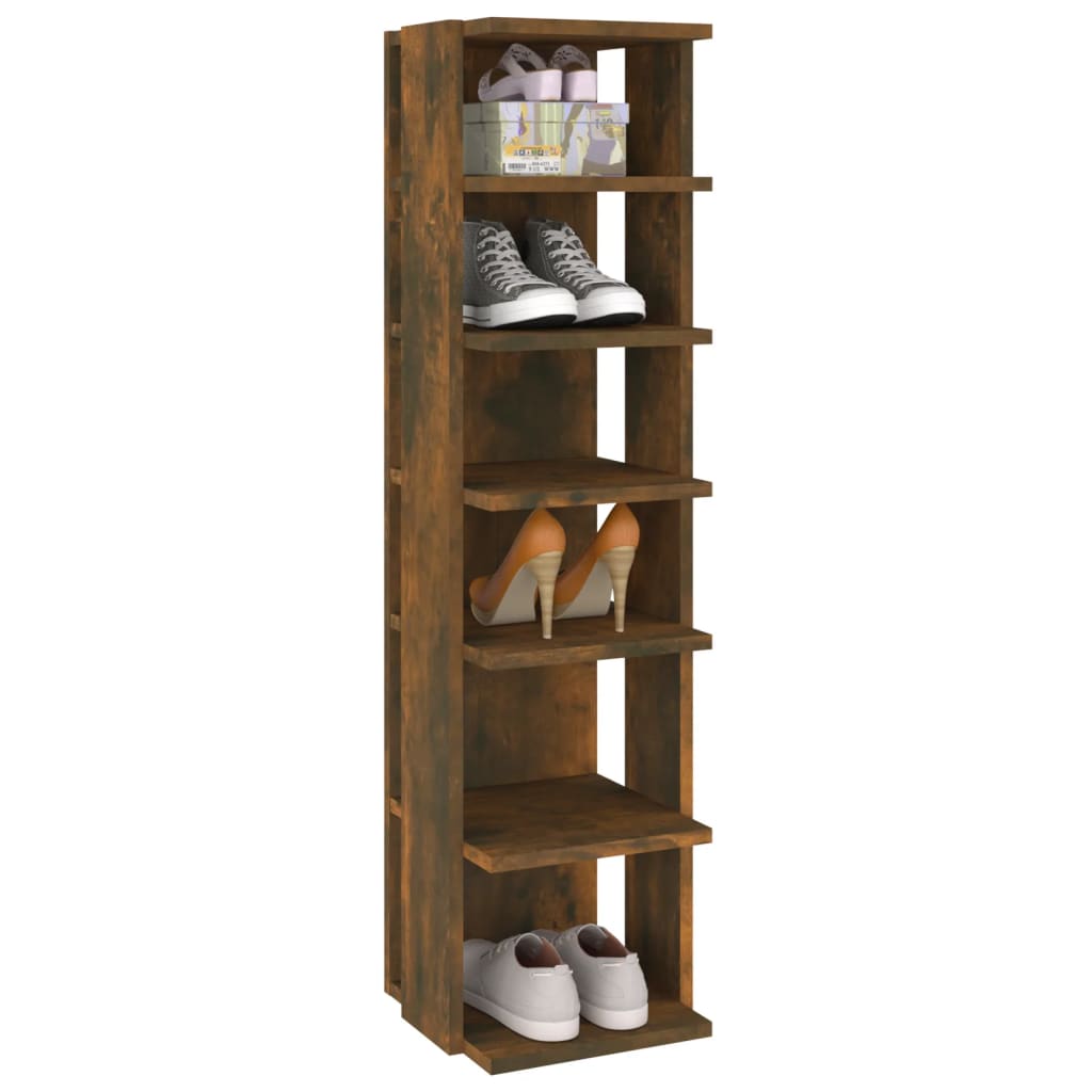 Schuhregal Räuchereiche 27,5x27x102 cm Holzwerkstoff