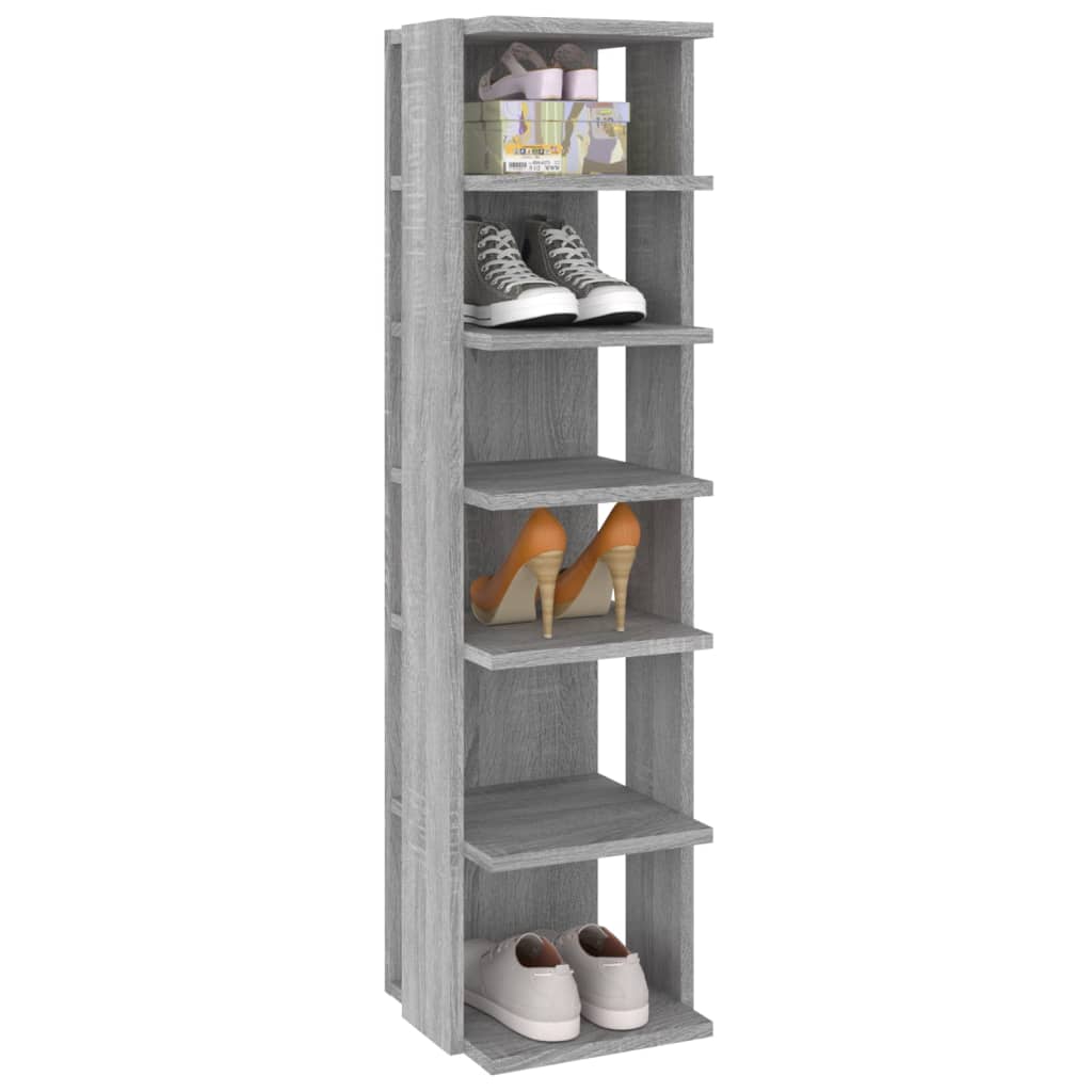 Schuhregal Grau Sonoma 27,5x27x102 cm Holzwerkstoff