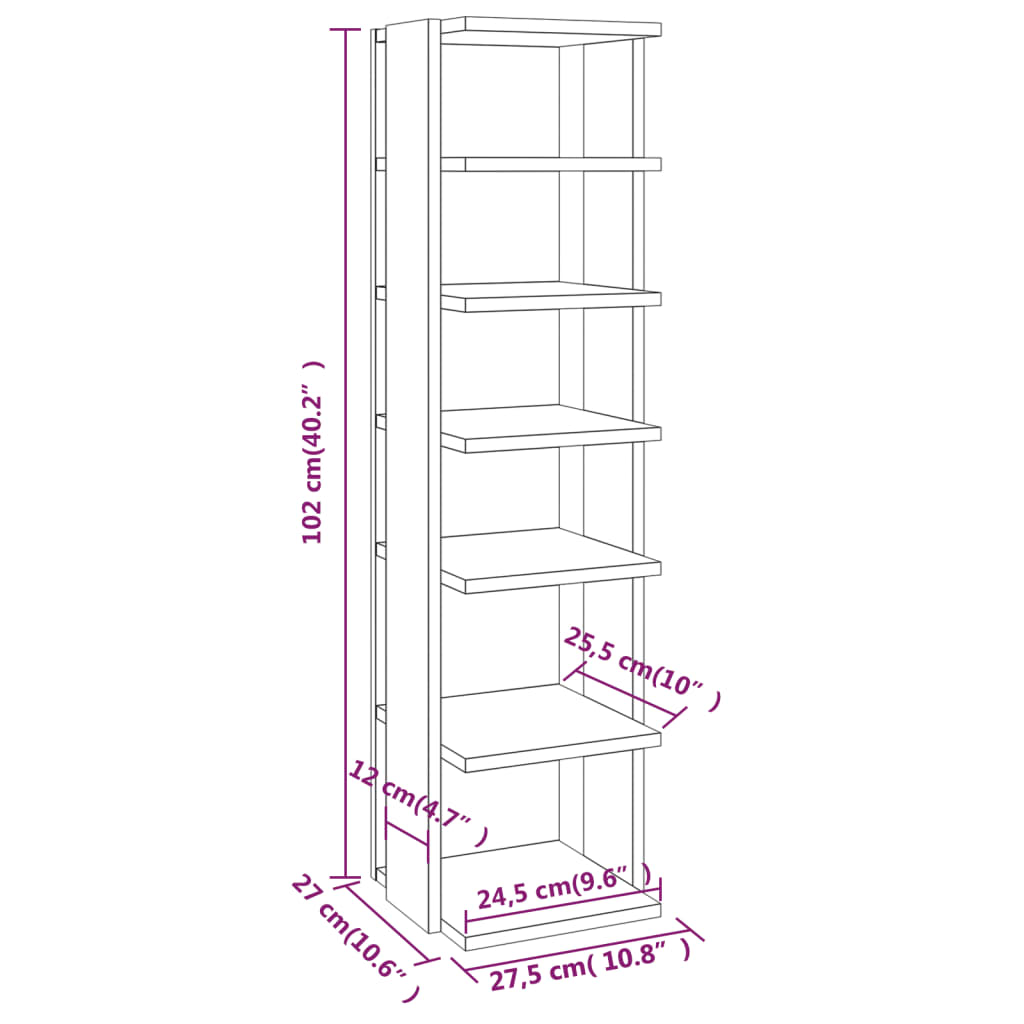 Schuhregal Grau Sonoma 27,5x27x102 cm Holzwerkstoff