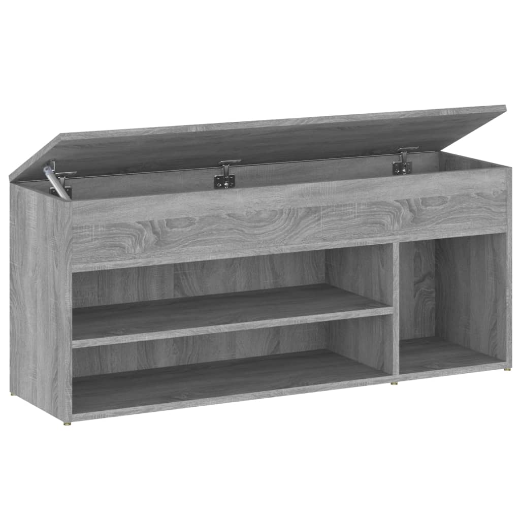 Schuhbank Grau Sonoma 105x30x45 cm Holzwerkstoff