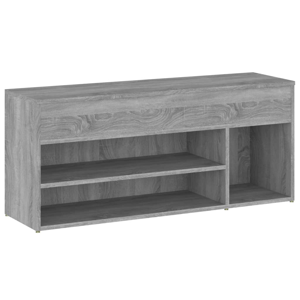 Schuhbank Grau Sonoma 105x30x45 cm Holzwerkstoff