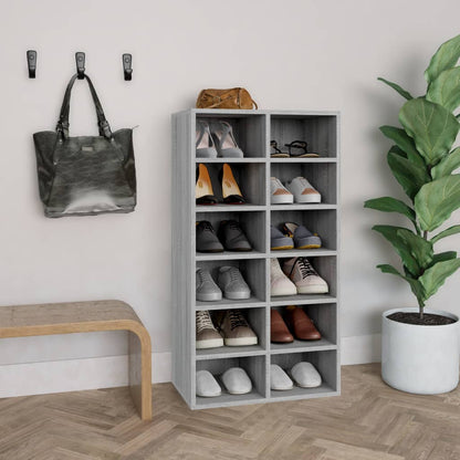 Schuhregal Grau Sonoma 54x34x100,5 cm Holzwerkstoff