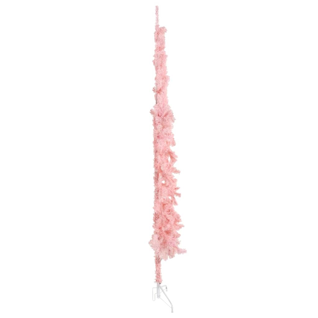 Künstlicher Halb-Weihnachtsbaum mit Ständer Schlank Rosa 210 cm