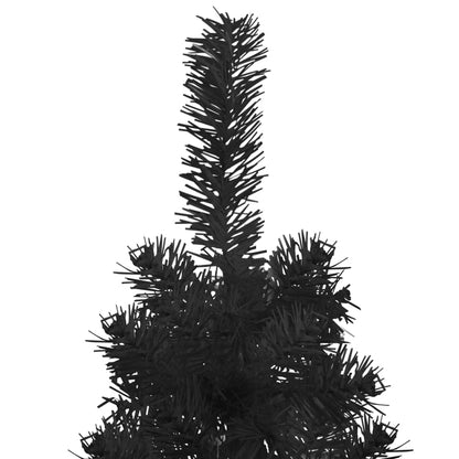 Künstlicher Halb-Weihnachtsbaum Ständer Schlank Schwarz 150 cm