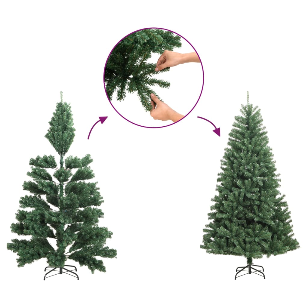 Künstlicher Halb-Weihnachtsbaum Ständer Schlank Silbern 210 cm