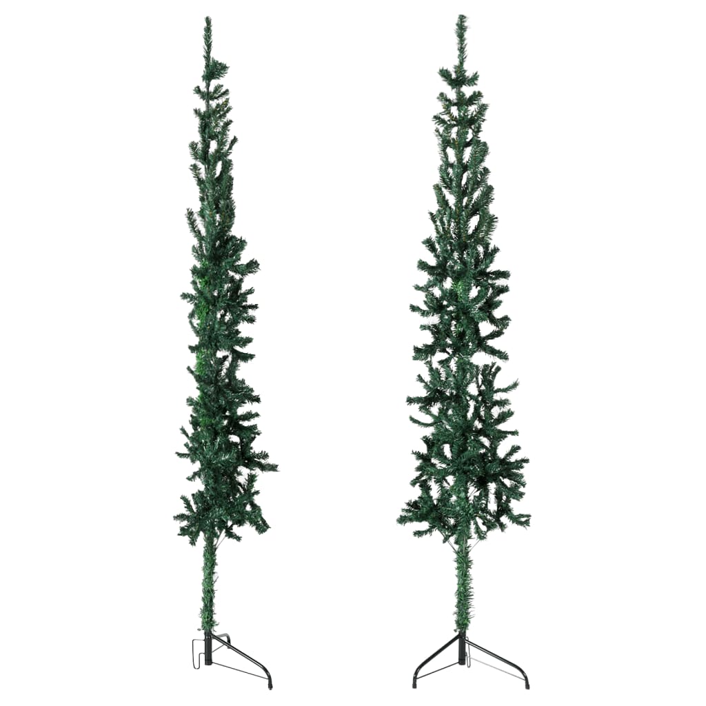 Künstlicher Halb-Weihnachtsbaum mit Ständer Schlank Grün 180 cm