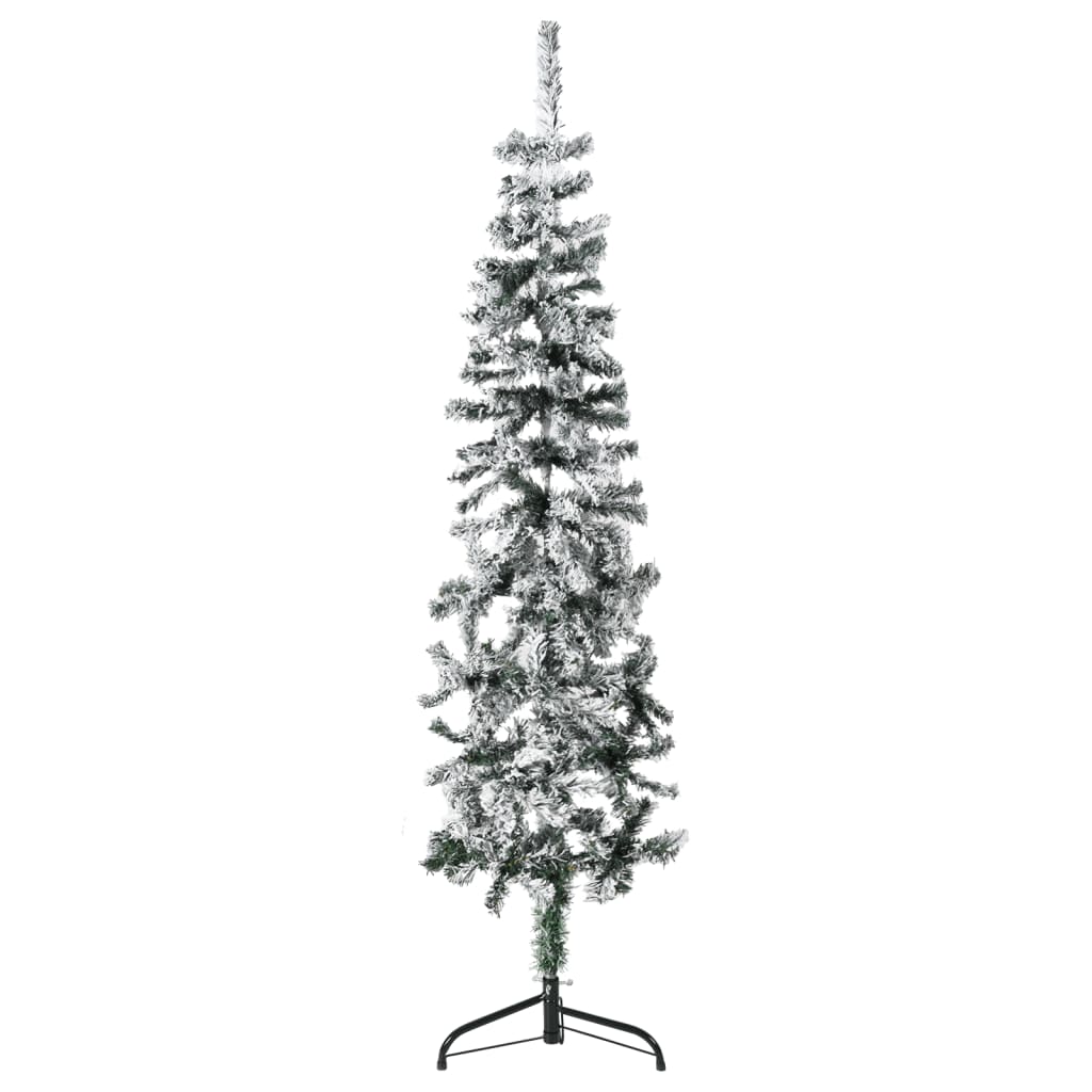 Künstlicher Halb-Weihnachtsbaum mit Schnee Schlank 120 cm