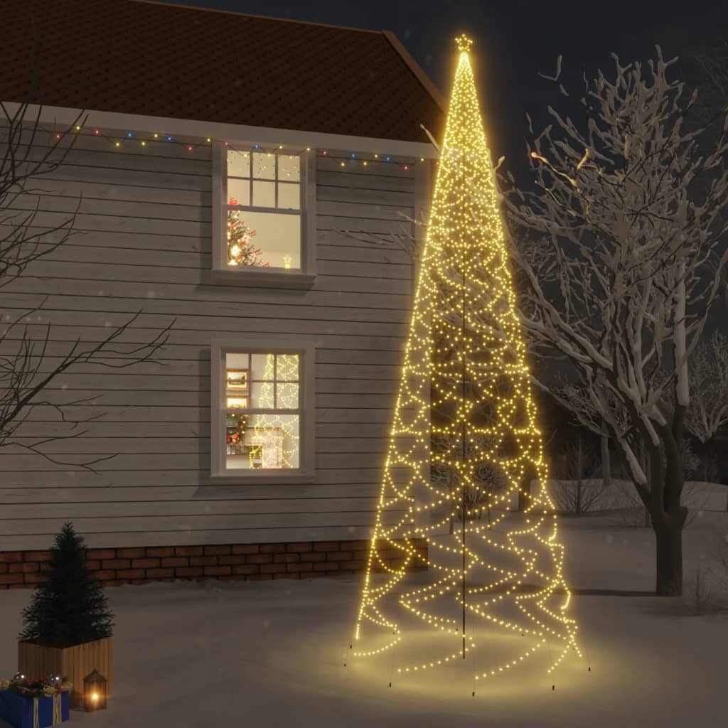 Weihnachtsbaum mit Erdnägeln Warmweiß 3000 LEDs 800 cm