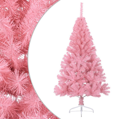 Künstlicher Halb-Weihnachtsbaum mit Ständer Rosa 120 cm PVC