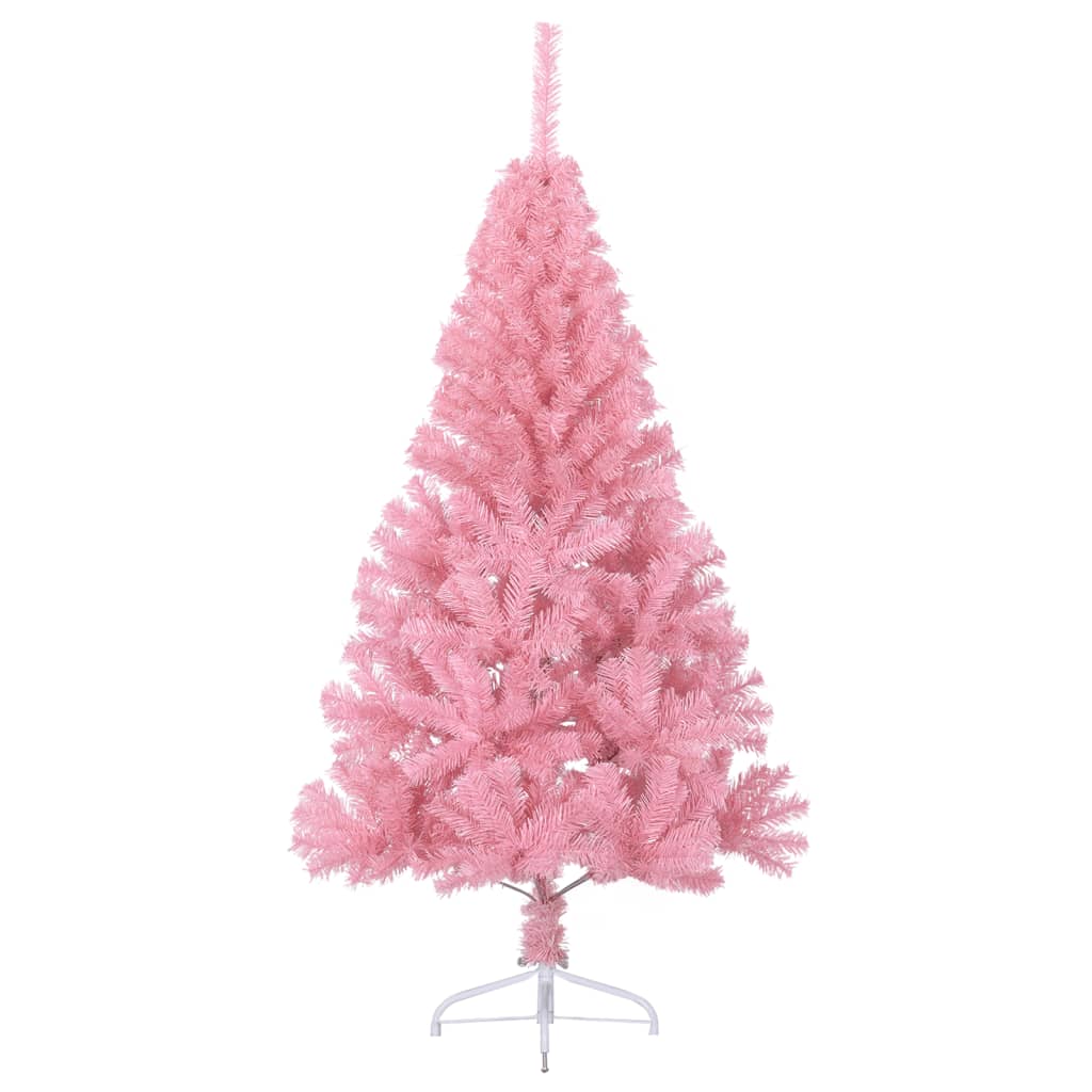 Künstlicher Halb-Weihnachtsbaum mit Ständer Rosa 120 cm PVC