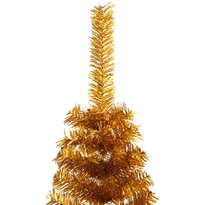 Künstlicher Halb-Weihnachtsbaum mit Ständer Gold 120 cm PET